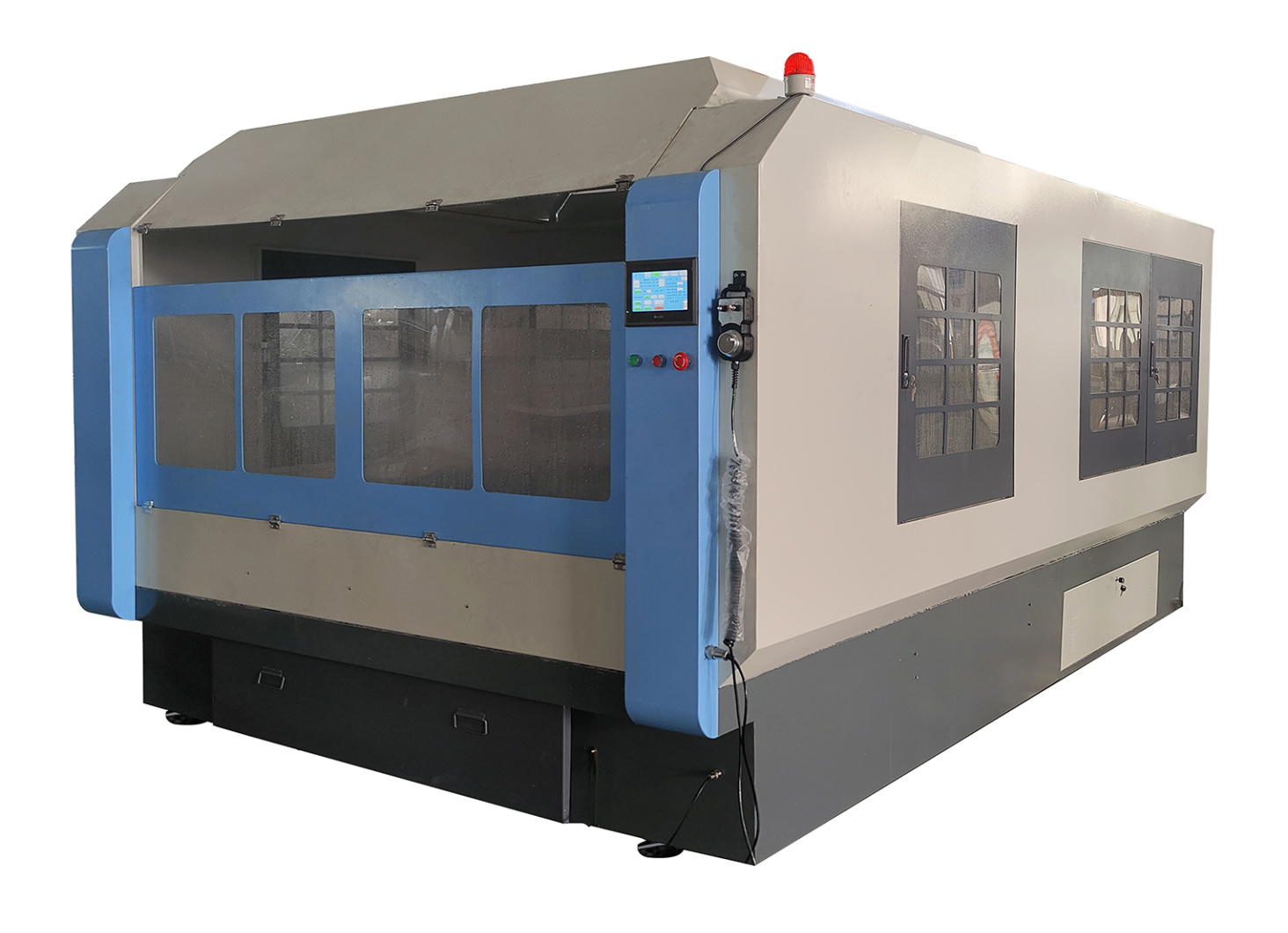 單刃式線切割割設備，適合單／多晶硅晶棒及藍寶石晶棒截斷頭尾及特殊用途的截面加工