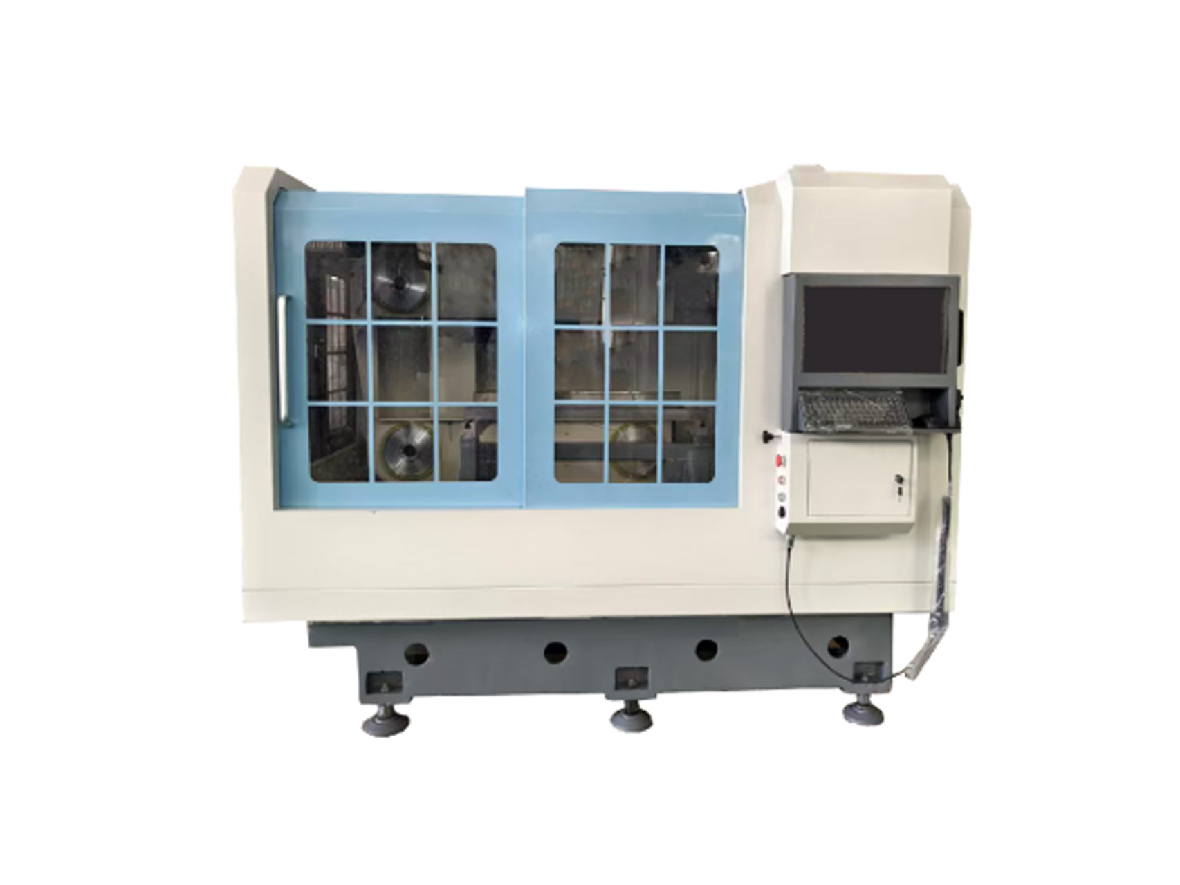 單刃式線切割割設備，適合單／多晶硅晶棒及藍寶石晶棒截斷頭尾及特殊用途的截面加工